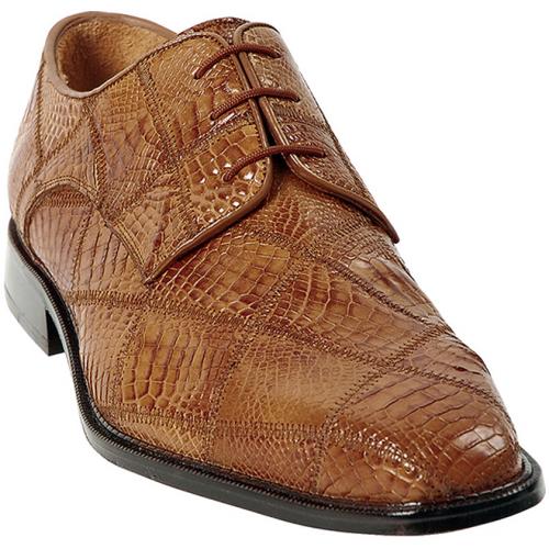 Belvedere "Mario" Honey  All-Over Crocodile Patchwork Shoes